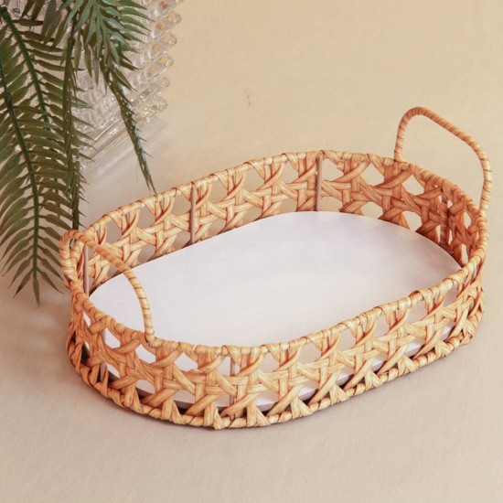 Bandeja Oval Trançarte 26cm x 18cm x 5cm Plástico Wolff